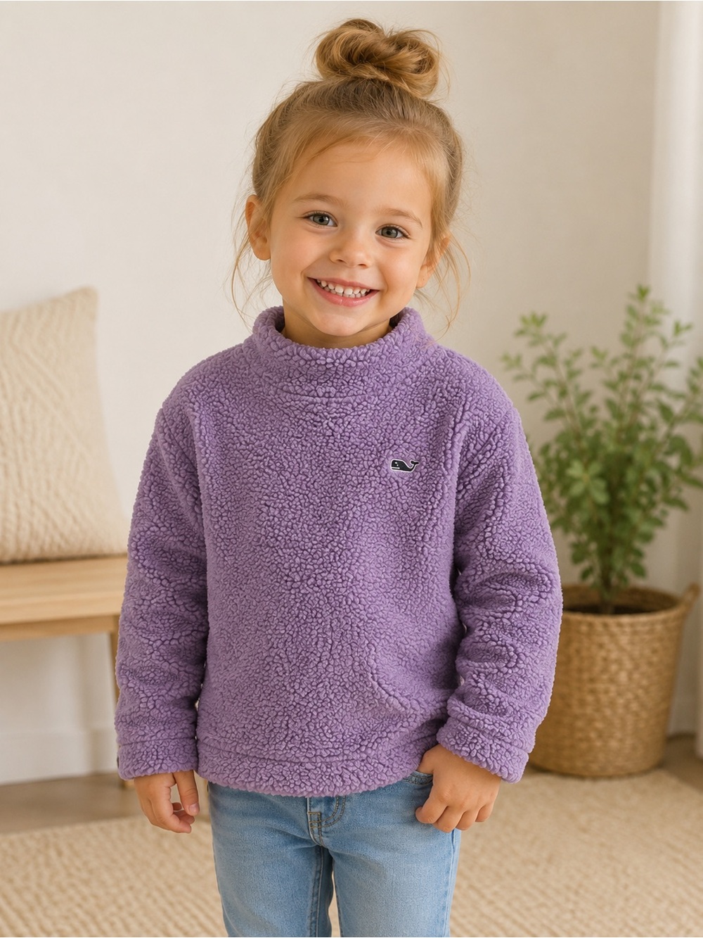 Vineyard Vines Lavender Sherpa Turtleneck Pullover